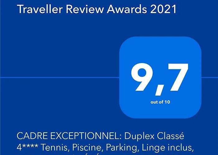 Cadre Exceptionnel: Duplex Classe 4**** Tennis, Piscine, Parking, Linge Inclus, Wifi, Materiel Bebe, Proximite Centre
